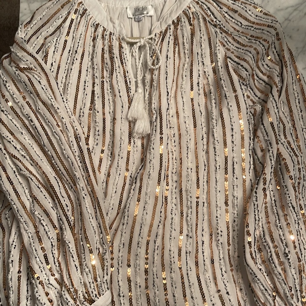 Johnny Was top featuring sparkling gold sequins. XL.  Never worn.